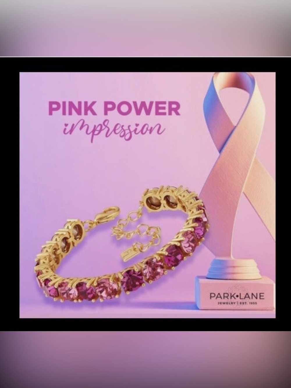 Park Lane Pink Power Impression Bracelet NWT Limited Edition Pink Crystal